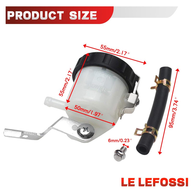 LE LEFOSSI Motorcycle Front Brake Master Cylinder Brake Pump Tank Oil Cup Fluid Bottle Reservoir w/Bracket Aftermarket Part Compatible with for Suzuki GSXR 600 1997-2005 GSXR 750 2000-2005 GSXR 1000 - Image 3